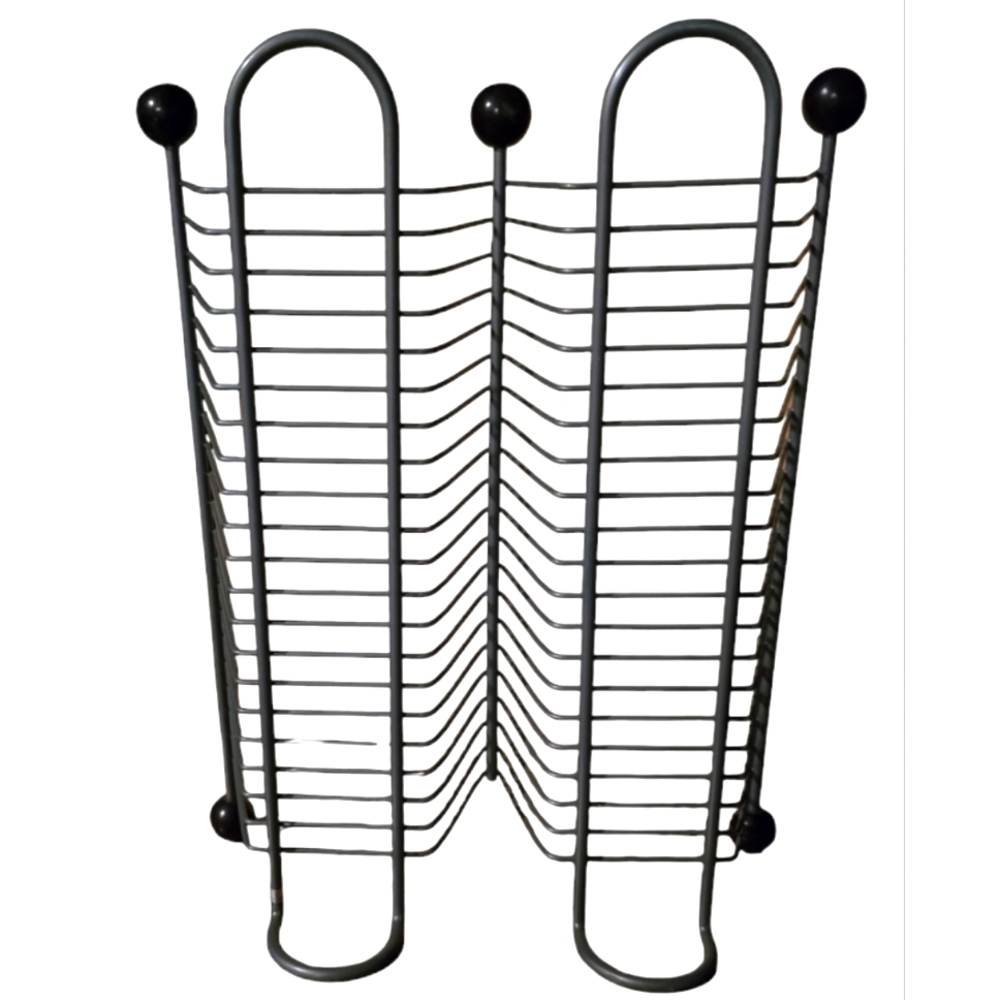 Gray Metal CD or Jewelry Organizer Rack-EUC